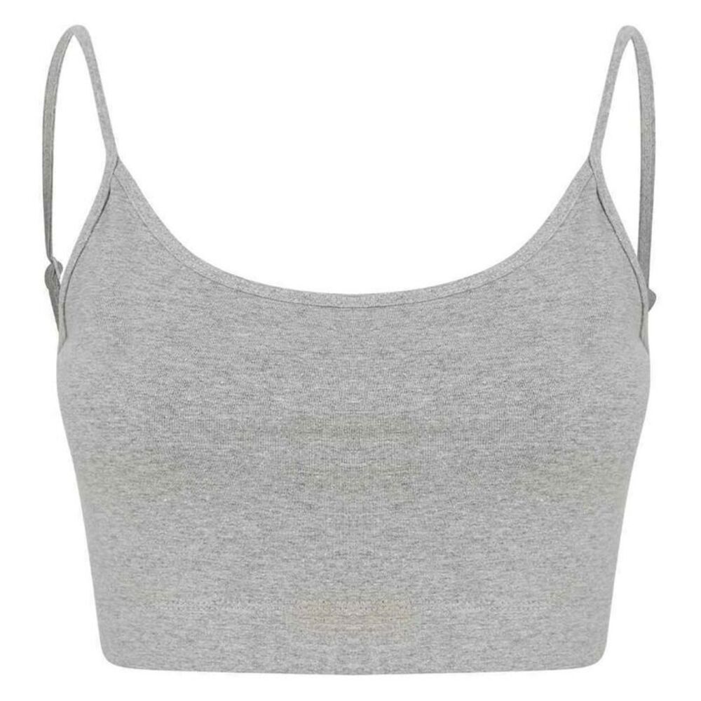 SF Womens/Ladies Sustainable Cropped Camisole / Heather Grey